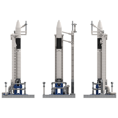 MOC-89466 SpaceX Falcon 1 &amp; Launch Pad [Saturn V scale] building blocks series bricks set