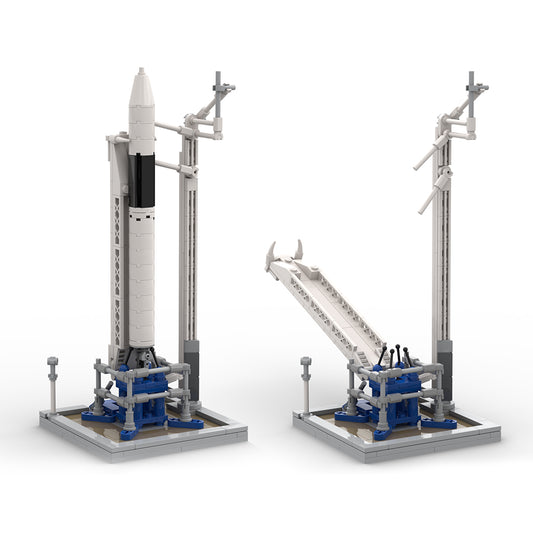 MOC-89466 SpaceX Falcon 1 &amp; Launch Pad [Saturn V scale] building blocks series bricks set