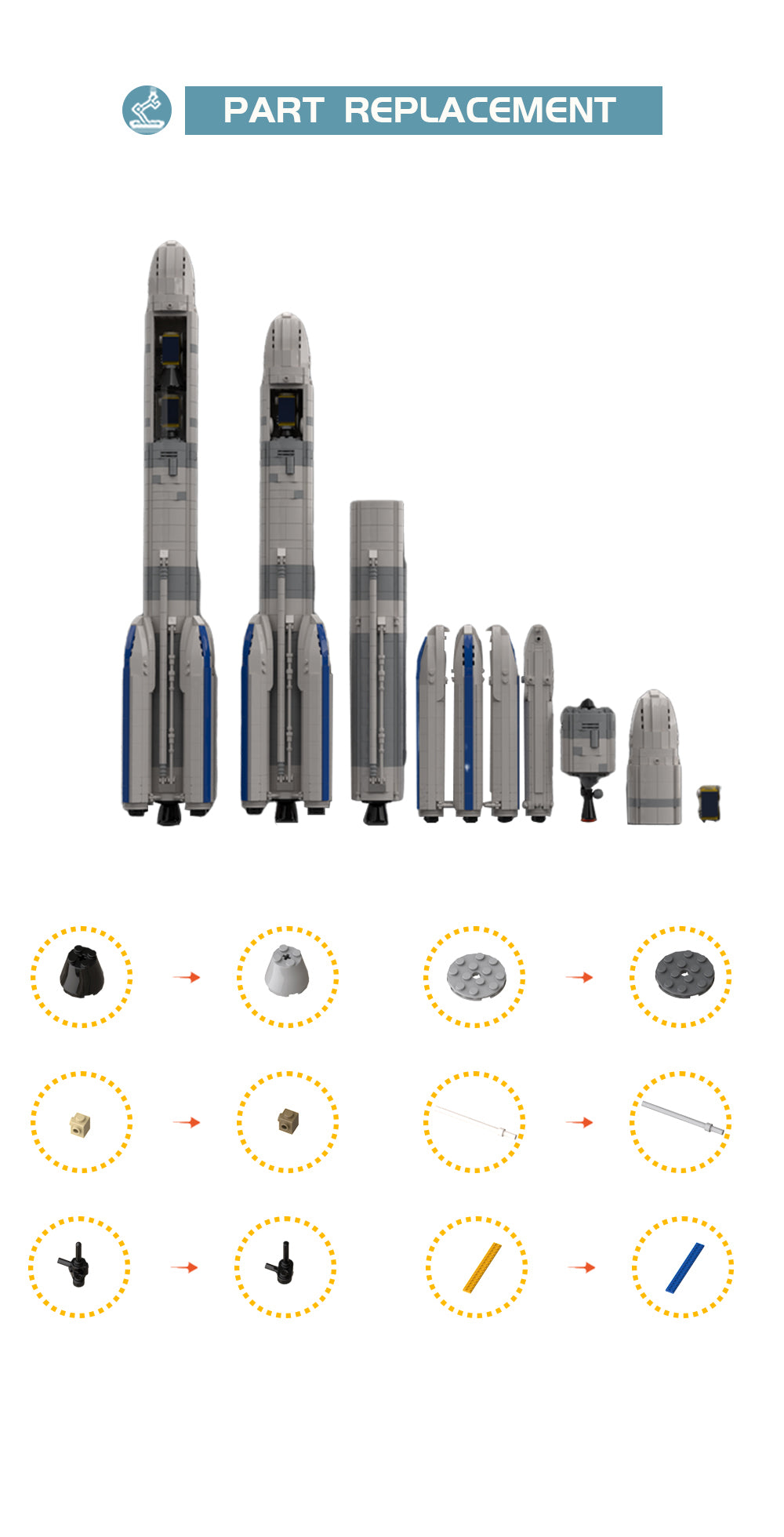 MOC-29196 ESA Arianespace Ariane 6 (1:110 Saturn V scale)
