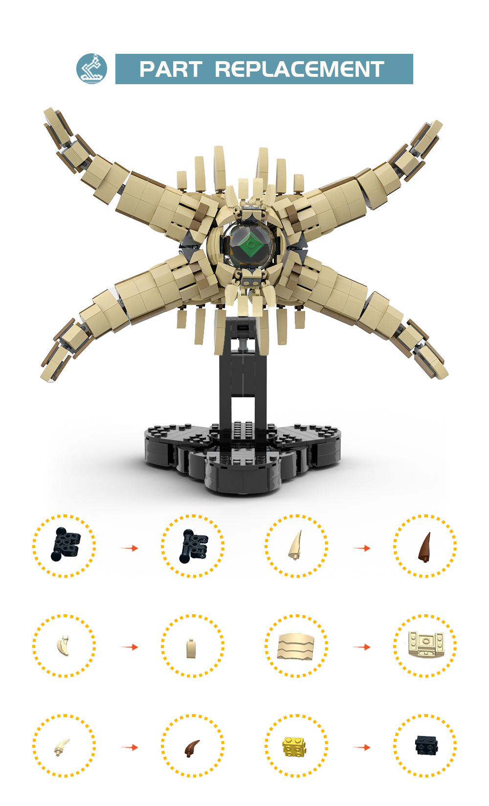 MOC-101609 Destiny 2 Hive Ghost building blocks Sculptures series bricks set
