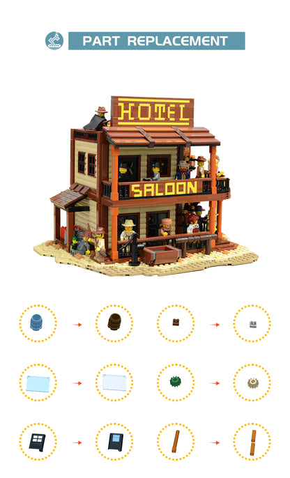 MOC-51332 Old West Saloon Hotel building blocks architect series bricks set