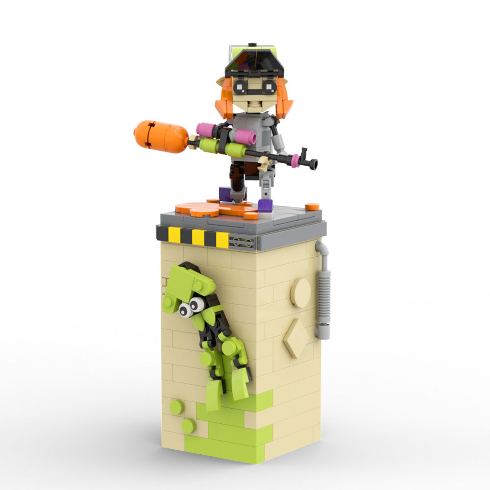 MOC Splatoon 3 Inklings set building blocks kit with compatible bricks