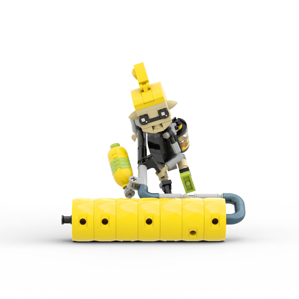 MOC Splatoon 3 Inklings yellow building blocks kit with compatible bricks