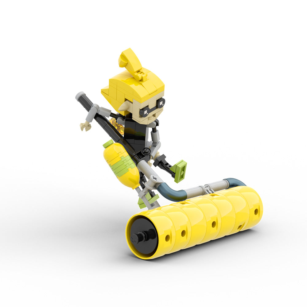 MOC Splatoon 3 Inklings yellow building blocks kit with compatible bricks