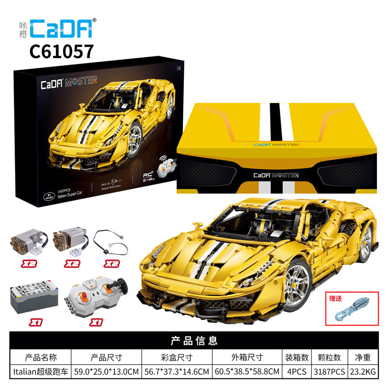 CADA C61057 3187Pcs High-Tech Series Italian Super Car Building Blocks 3187pcs Brick Toys Free Shipping (No Tax) Ship From China