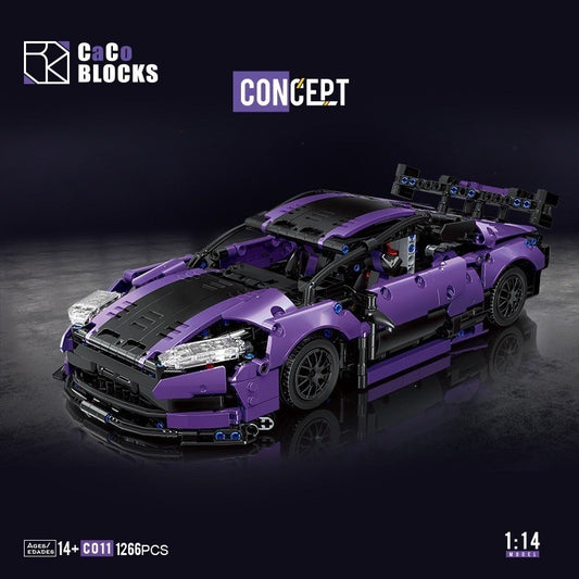CaCo C011 Aston Vantage Martin gt3 Small Technical block super sport car  model 1266pcs brick toy from China