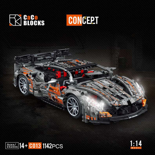 CaCo C013Technic Moc Static version Dynamic version 1:14 Sports Car Building Blocks 1142pcs Bricks Toys From China.