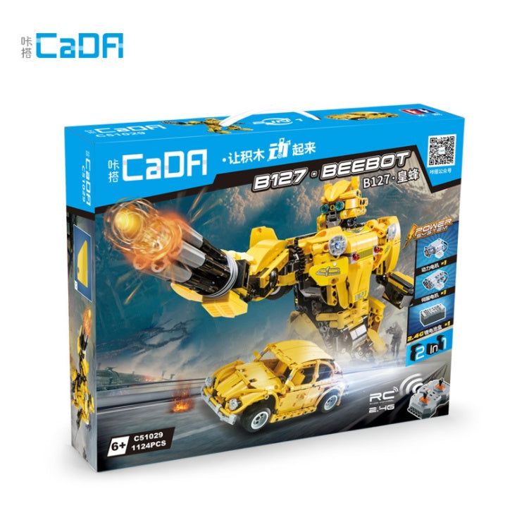 CADA C51029 1124Pcs Modified Royal Bee Deformed Car Remote Control Building Block Bricks Robot Educational Toy From China