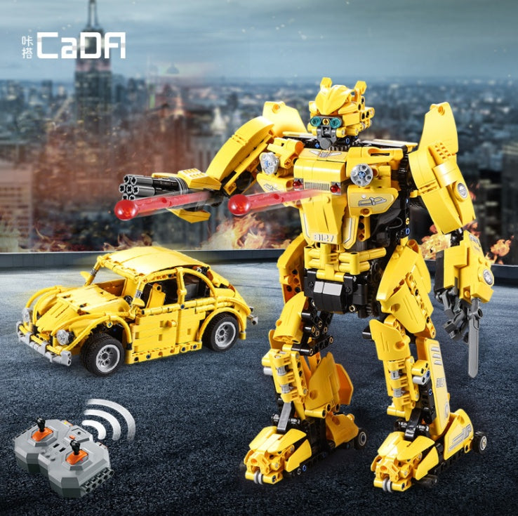 CADA C51029 1124Pcs Modified Royal Bee Deformed Car Remote Control Building Block Bricks Robot Educational Toy From China