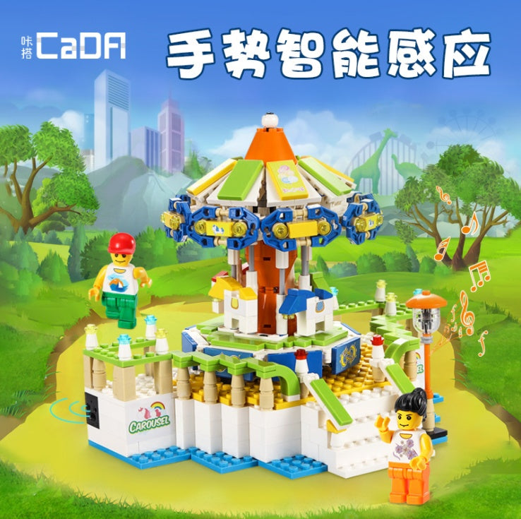 CADA C51046 685PCS Girl Music Carousel Model Building Block Toy  From China