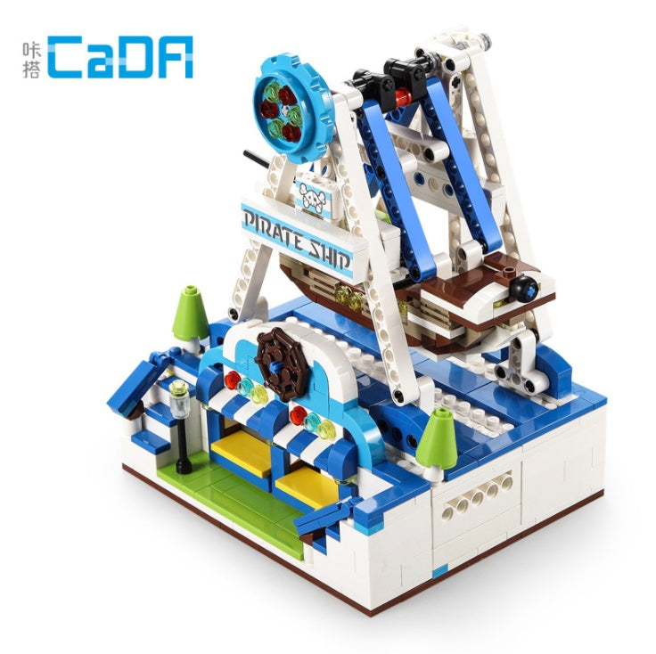 CADA C51047 575PCS Girl Amusement Park Pirate Ship Music Gesture Sensor Building Block Toy From China