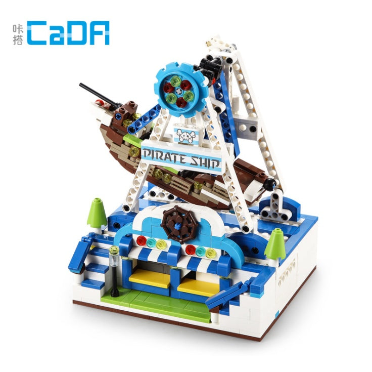 CADA C51047 575PCS Girl Amusement Park Pirate Ship Music Gesture Sensor Building Block Toy From China