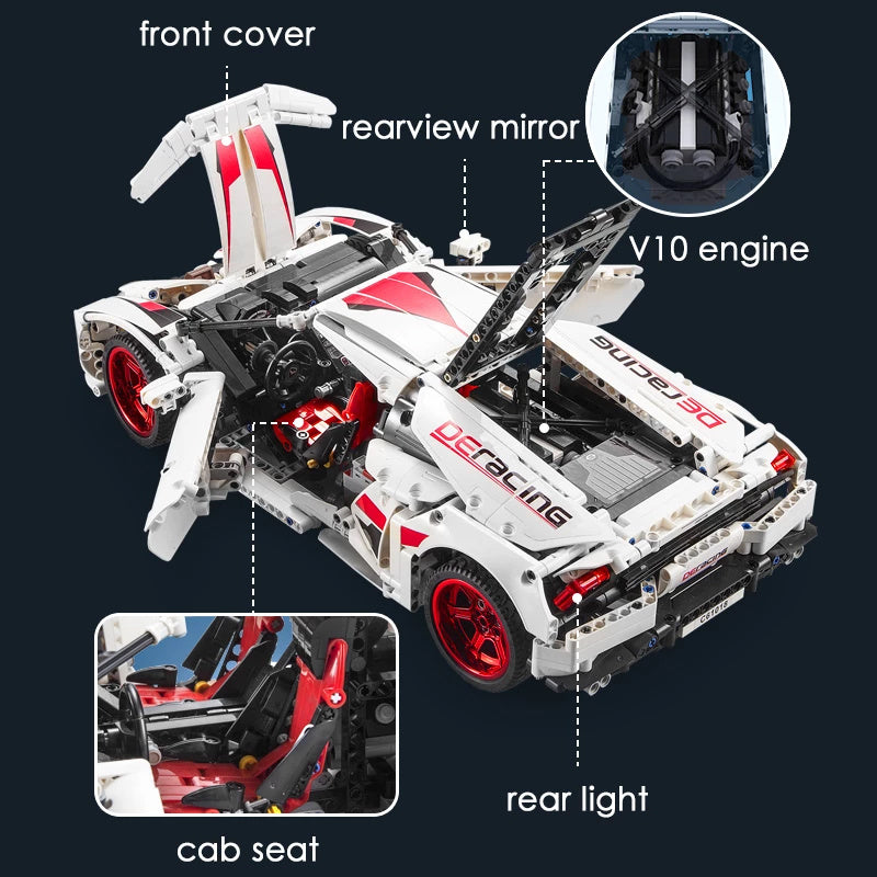 CADA C61018 1696PCS Lambor ghinied  Huracan LP 610 Super-Car Building Blocks Toy From China