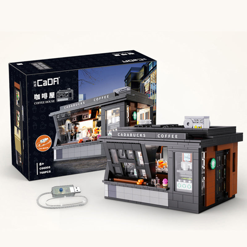 CADA C66005 Coffee Shop 768PCS Building Blocks Cafe DIY Bricks Toys USB Lights Included  from China Delivery.