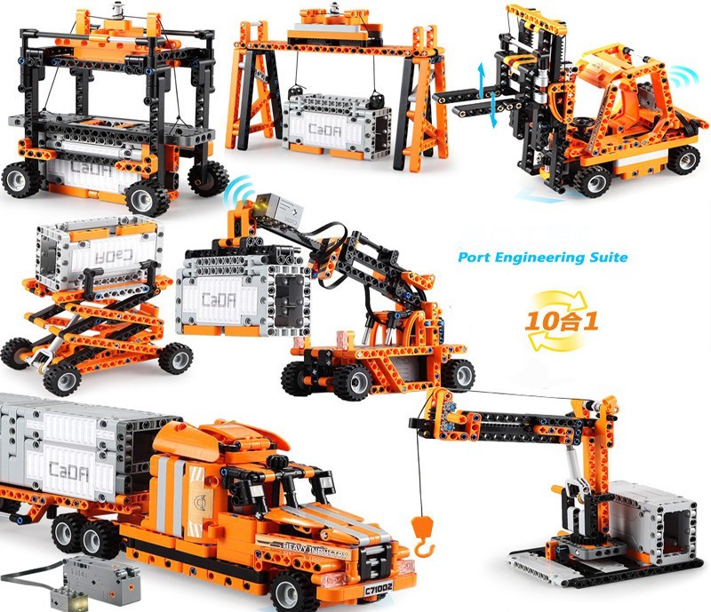 CADA C71002 Smart Technic Port Engineering Vehicle City Car Building Blocks Motor Bricks Toys 634 Pcs Compatible DIY Creator Series From China