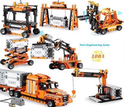 CADA C71002 Smart Technic Port Engineering Vehicle City Car Building Blocks Motor Bricks Toys 634 Pcs Compatible DIY Creator Series From China