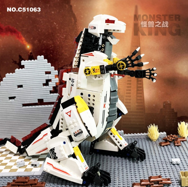 CADA 51063 King Dinosaur Remote Control Small Particles Children Assembled Building Block Toy Technology From China