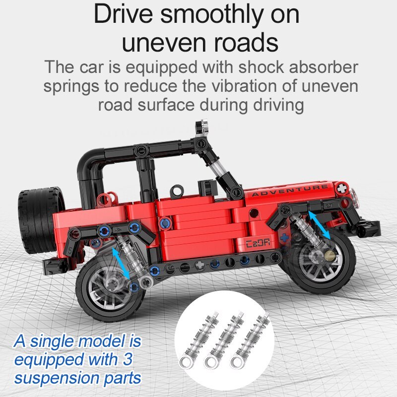 CADA C52027 MOC Technical 1:18 Adventure Off-Roader model building blocks 317pcs without Motor toys ship from China.