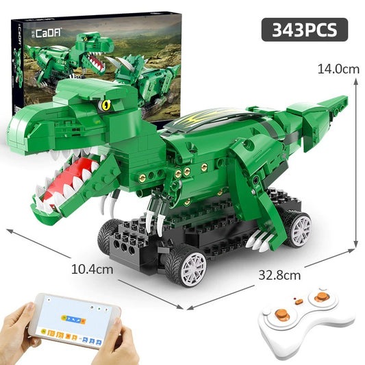 CADA C59001 MOC Technical Remote Control Dinosaur World Tyrannosaurus Rex Model Building Blocks 343pcs with Motor ship from China.