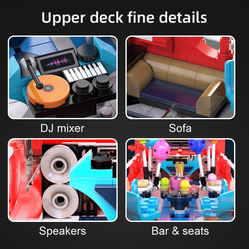 CADA C59008 Moc London Retro Tour Buses Building Blocks Static Version with USB Light 1770pcs Bricks Toys From China Delivery.