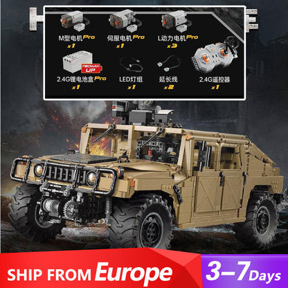 CADA C61036 High-Tech Series HUMVEE Building Blocks 3935pcs Bricks Toys Model With Motor Ship From Europe 3-7 Days Delivery