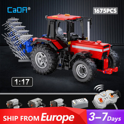 CADA C61052W Technical Farm Tractor 1:17 Remote Control Model Building Blocks 1675pcs From Europe 3-7 Days Delivery