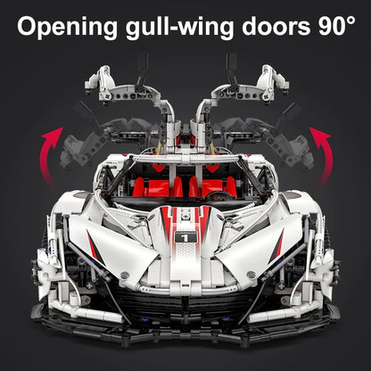 CADA C61053 Moc Technical 1:8 Gumpert Apollo IE Super Car Model Building Blocks with Motor 4449pcs bricks ship from China.