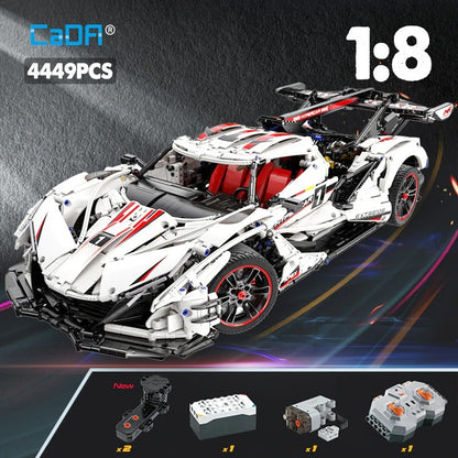 CADA C61053 Moc Technical 1:8 Gumpert Apollo IE Super Car Model Building Blocks with Motor 4449pcs bricks ship from China.