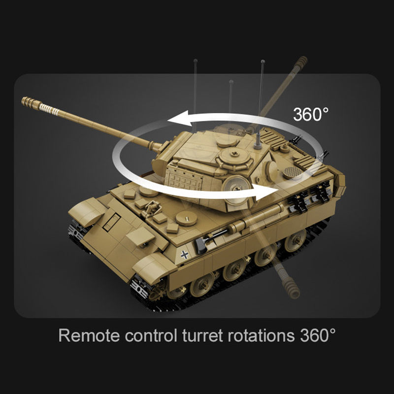 CADA C61073W MOC Military Axis panther tanks Building Blocks Remote control 907pcs bricks toys with Motor from China.