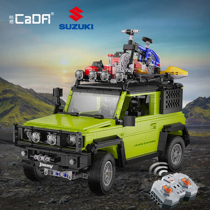 CADA C62001 Moc Technic Green "Suzuki" Jimmy Car Building Blocks with Motor 1803pcs 1:12 Bricks Toys Ship From China.