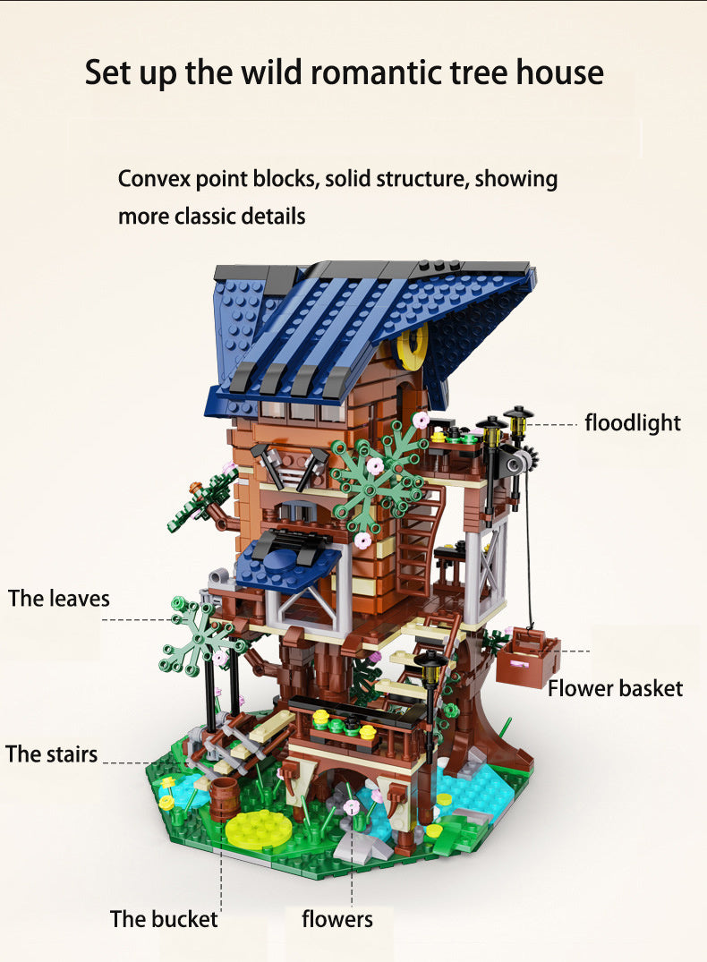 CADA C66004 MOC Street View 4 seasons Tree House building blocks 1155pcs gift from China.
