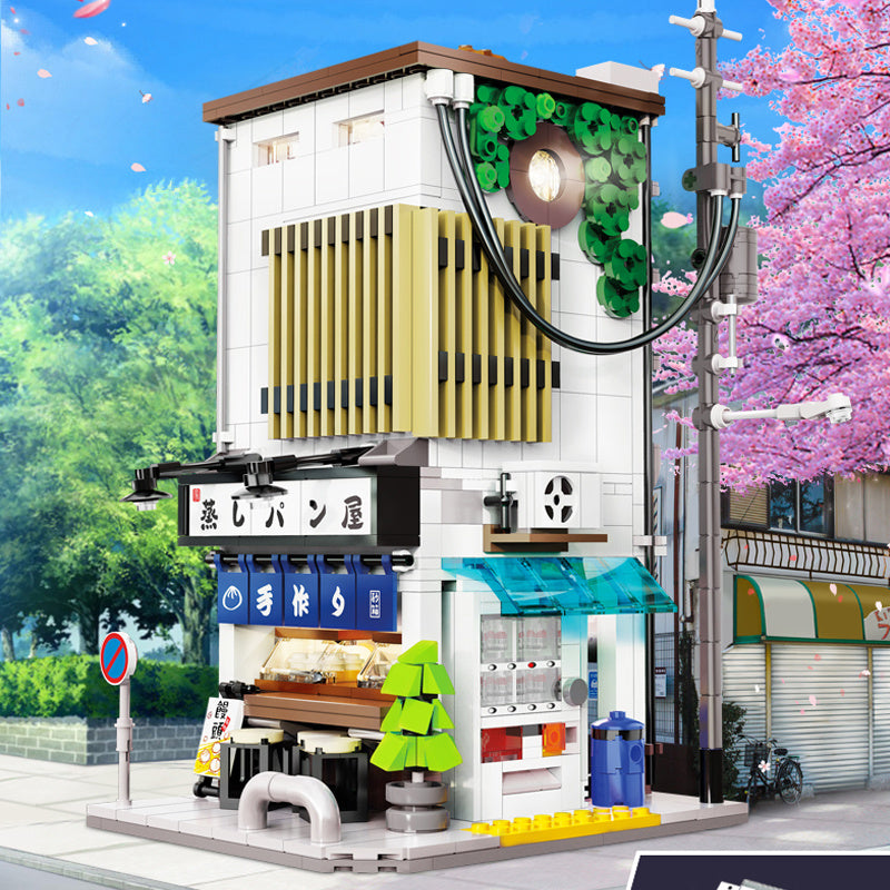 CADA C66006 Japanese steamed bun house building blocks 1108PCS Bricks City Street with USB Light from USA 3-7 Days Delivery.