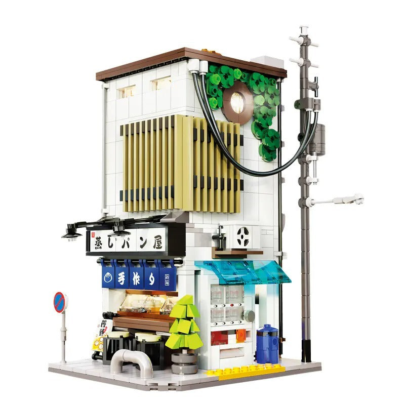 CADA C66006 Moc City Japanese steamed bun house building blocks 1108PCS Bricks City Street with USB Light ship from China.