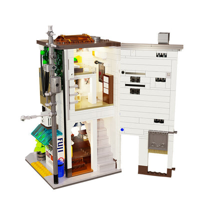 CADA C66006 Moc City Japanese steamed bun house building blocks 1108PCS Bricks City Street with USB Light ship from China.