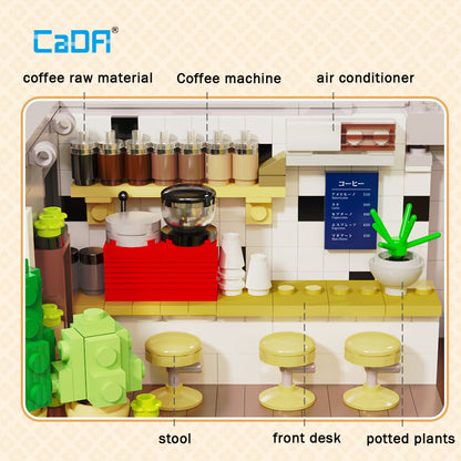 CADA C66007 Moc City House Summer Breeze Coffee Shop Building Blocks 1108pcs Bricks Toys Ship From China.