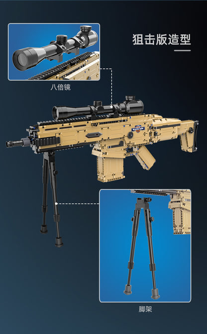 CADA C81021 Technic Series SWAT FN SCAR 17S Bricks Gun Building Blocks 1406pcs Bricks Toyss Model Ship From China