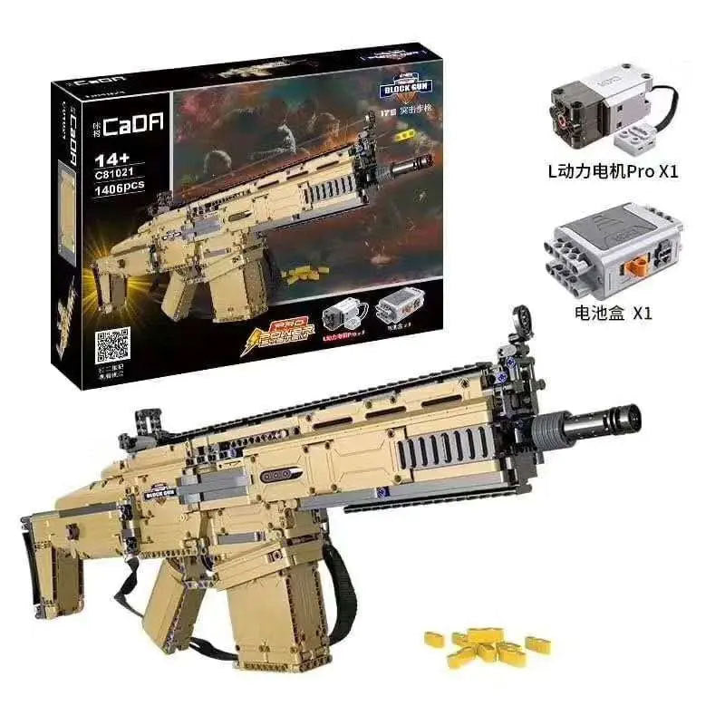 CADA C81021 Technic Series SWAT FN SCAR 17S Bricks Gun Building Blocks 1406pcs Bricks Toyss Model Ship From China