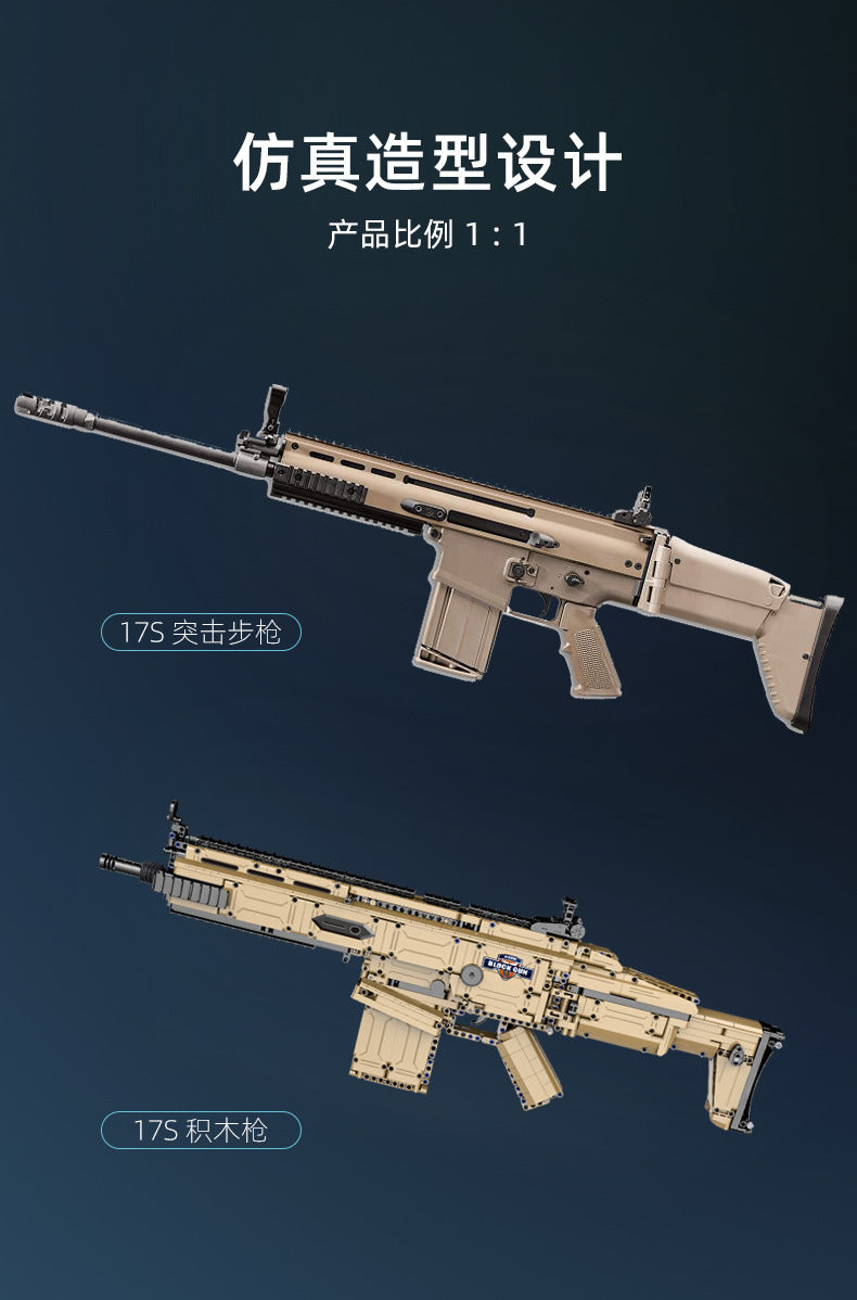 CADA C81021 Technic Series SWAT FN SCAR 17S Bricks Gun Building Blocks 1406pcs Bricks Toyss Model Ship From China