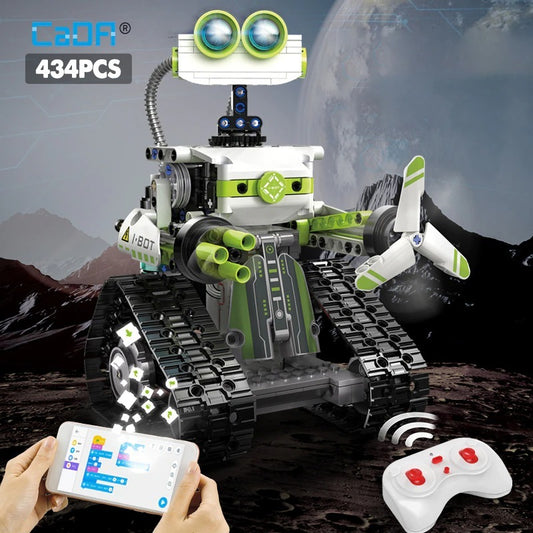 CADA  C83001 Moc Technical Remote Control Robot Model Building Blocks 434pcs with Motor I.BOT programming robot ship from China.