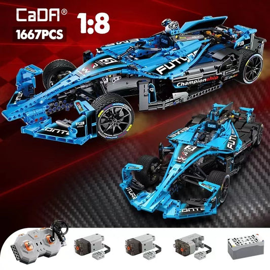 CADA C64004 1667PCS 1:8 City Drift Racing Car Model Building Blocks Technical Super Sports Remote Control Vehicle Bricks Toys ship from China.