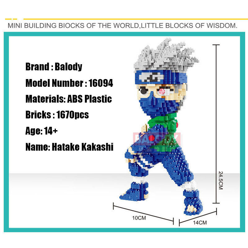 【Clearance Stock】Balody 16093/16094 Hatake Kakashi UZUMAKI NARUTO Cartoon Model Sets Building Blocks 1670pcs/1570pcs Toys （no tax)
