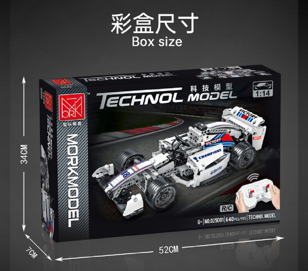 【Clearance Stock】MORKMODEL 025001 Technic Remote Control F1 racing white Williams One-piece base Building block model 640pcs From China