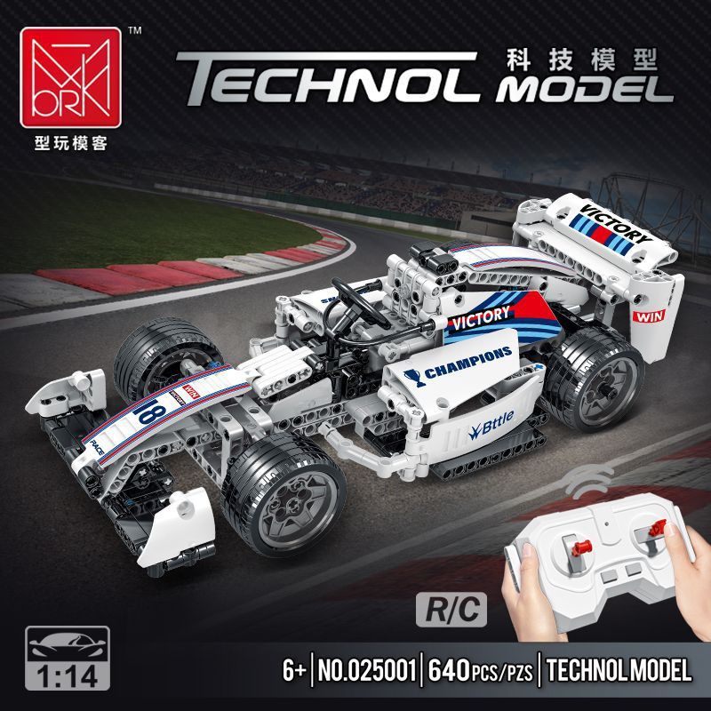 【Clearance Stock】MORKMODEL 025001 Technic Remote Control F1 racing white Williams One-piece base Building block model 640pcs From China