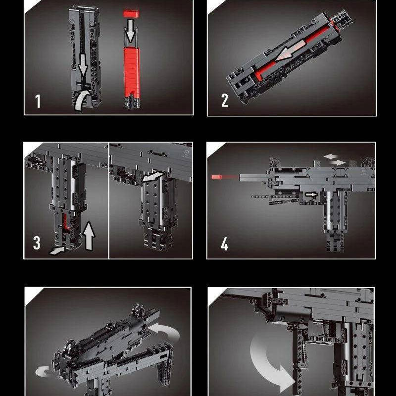 【Clearance Stock】Mould King 14006 Technic Series Military Mini Uzi Ship From China