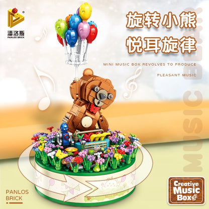 【Clearance Stock】PANLOS 656010 Flying Bear Rotating Music Box Building Blocks 452pcs Bricks Toys from China