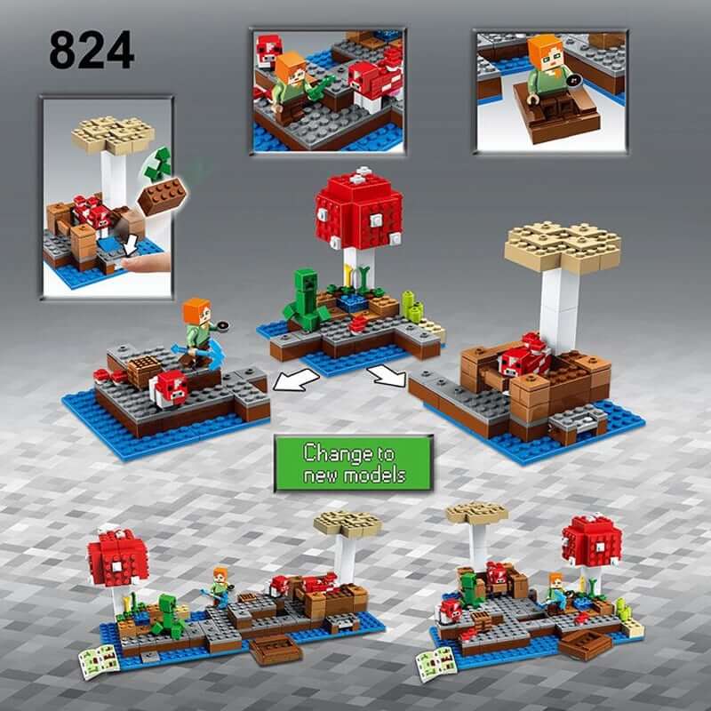 DECOOL 824 My World: Mushroom Island Minecraft Compatible LEGO 21129