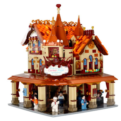 DINGGAO 2003 3280Pcs Corner Hotel lighting Version Of Street View Assembled Building Block Toys From China