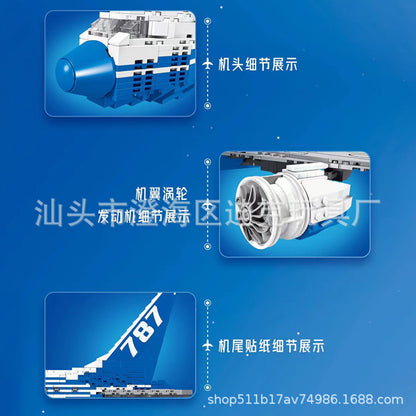 DK 80009 City series static version Boeing 787 Dreamliner airplane Building Block model 1353pcs From China