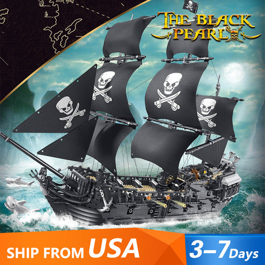 DK6001 Movie Pirates The Black Pearl Ship Building Blocks 3423pcs Bricks Toys From USA 3-7 Days Delivery.