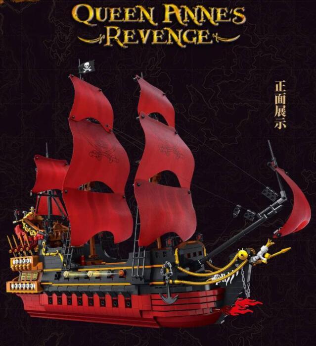 DK6002 Ideas Pirate Ship Queen Anne's Revenge Pirate Ship Caribbeans 3694pcs Building Blocks From Europe 3-7 Days Delivery